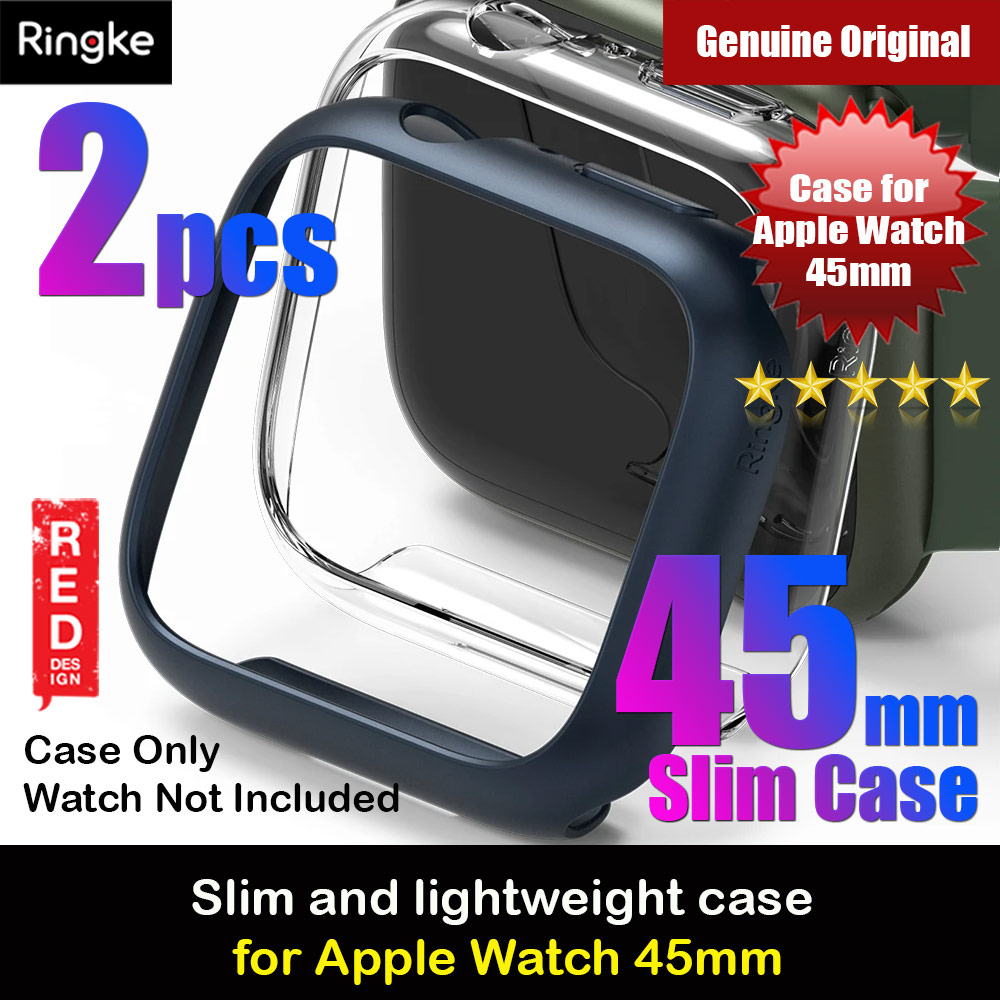Picture of Ringke Slim Perfect Fit Case for Apple Watch Series 7 8 9 45mm  (2 PACK Clear and Metallic Blue) Apple Watch 45mm- Apple Watch 45mm Cases, Apple Watch 45mm Covers, iPad Cases and a wide selection of Apple Watch 45mm Accessories in Malaysia, Sabah, Sarawak and Singapore 