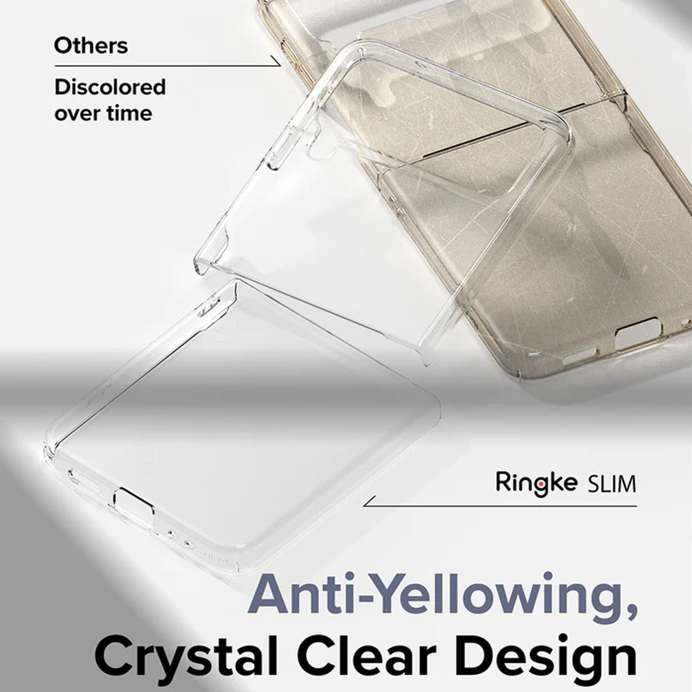Picture of Samsung Galaxy Z Flip 4 Case | Ringke Slim Protection Anti Yellow Clear PC Hard Case for Samsung Galaxy Z Flip 4 (Matte Clear)