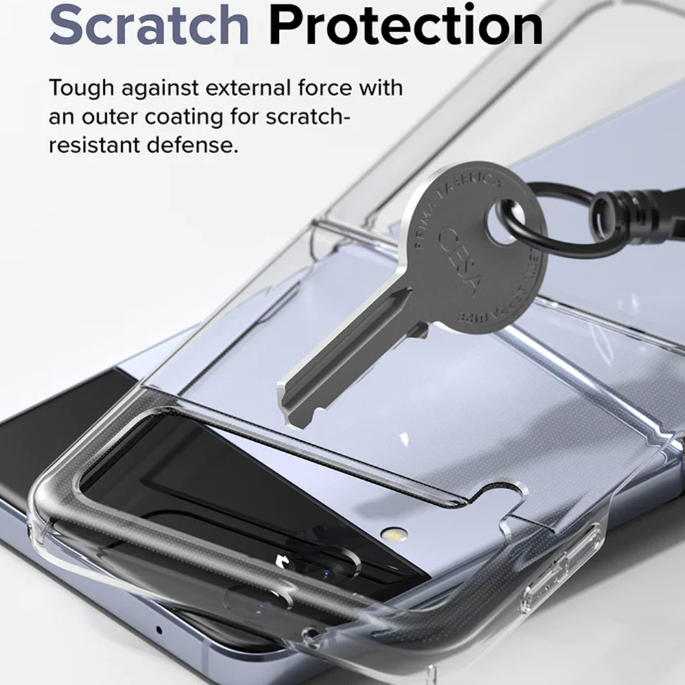 Picture of Samsung Galaxy Z Flip 4 Case | Ringke Slim Protection Anti Yellow Clear PC Hard Case for Samsung Galaxy Z Flip 4 (Matte Clear)