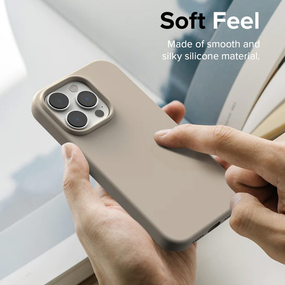 Picture of Apple iPhone 14 Pro Max 6.7 Case | Ringke Soft Liquid Silicone Protection Case for iPhone 14 Pro Max 6.7 (Stone)