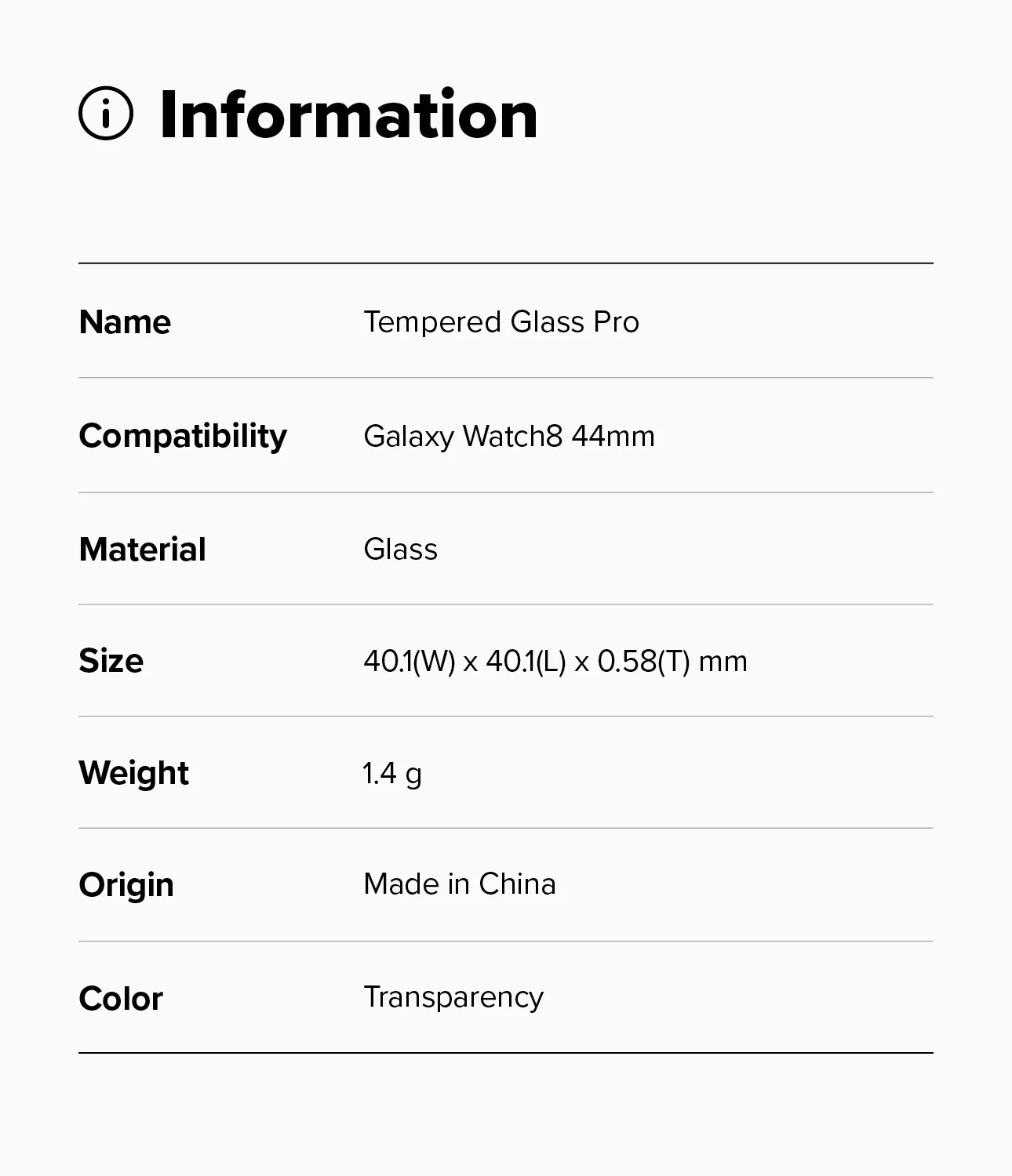 Picture of Samsung Galaxy Watch 8 44mm  | Ringke Tempered Glass Pro for Samsung Galaxy Watch 8 44mm (2pcs)