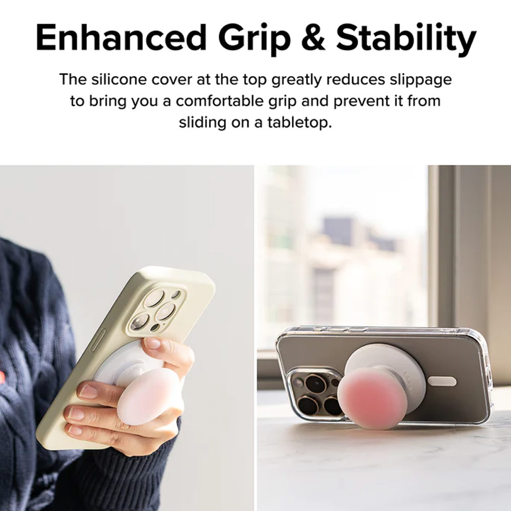 Picture of Ringke Tok Magnetic Grip Stand Holder Popsocket similar Grip Holder (Ice White)