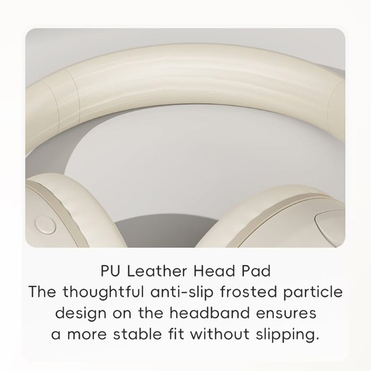 Picture of Rock O3 Bluetooth Wireless Headphone with ANC noise cancellation Foldable Soft PU Over Ear Cushion (Beige)