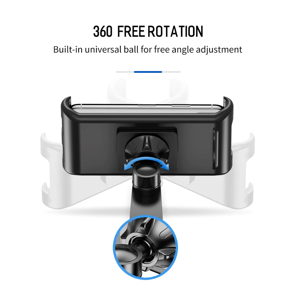 Picture of Rock BackSeat HeadRest RearSeat Car Mount Holder for Smartphone iPad Mini 6 iPad Air iPad Pro 11 Tablets from 4.7 to 10.5 Inches (Black)