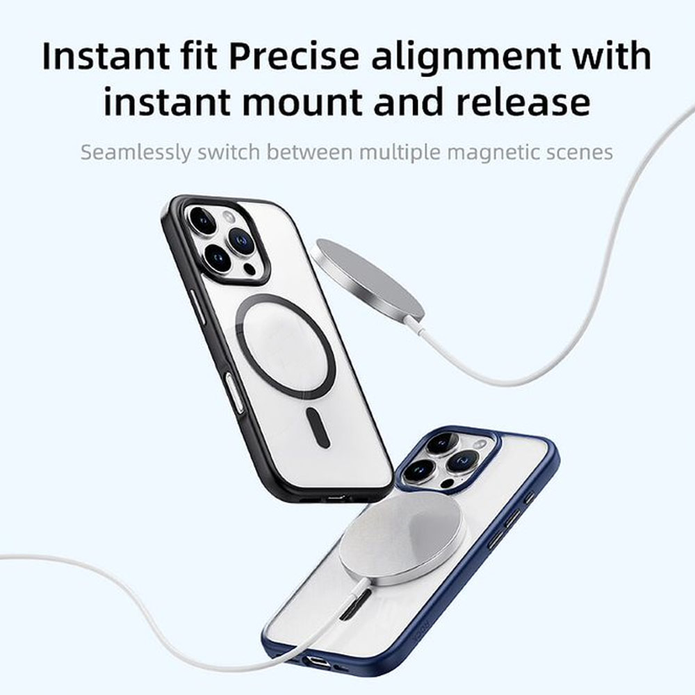 Picture of Apple iPhone 16 6.1 Case | Rock Guard Clear Transparent Magsafe Compatible Drop Protection Case for iPhone 16 6.1 (Clear Black)