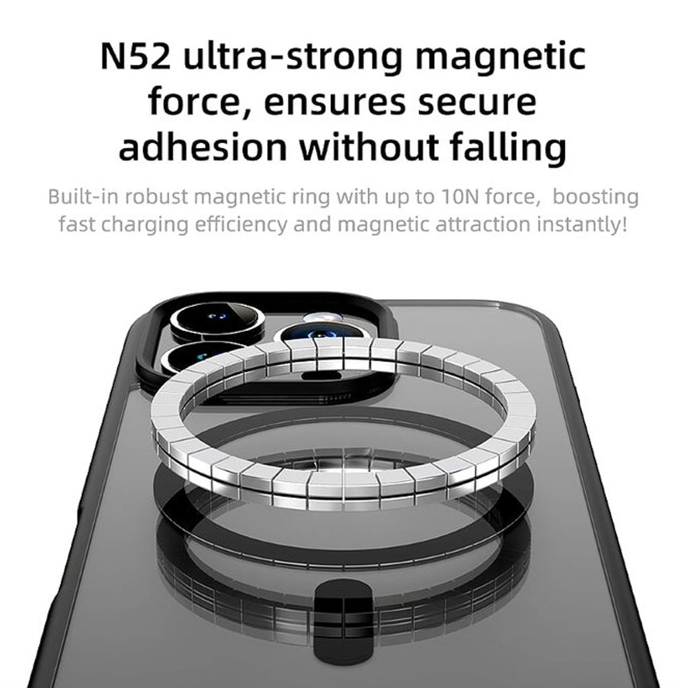 Picture of Apple iPhone 16 6.1 Case | Rock Guard Clear Transparent Magsafe Compatible Drop Protection Case for iPhone 16 6.1 (Clear Black)