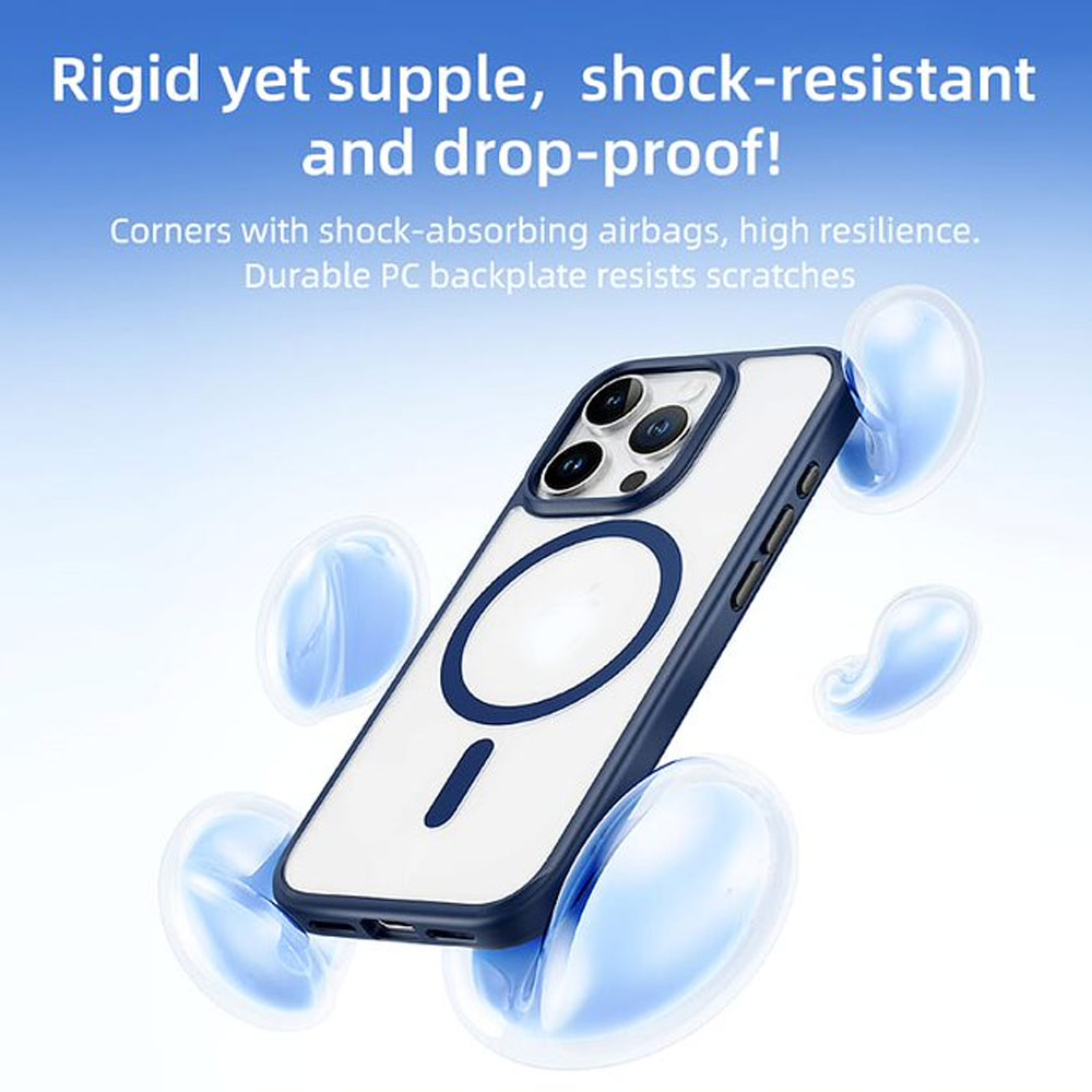 Picture of Apple iPhone 16 6.1 Case | Rock Guard Clear Transparent Magsafe Compatible Drop Protection Case for iPhone 16 6.1 (Clear Black)