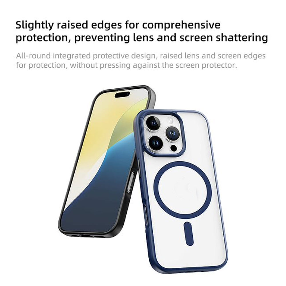 Picture of Apple iPhone 16 6.1 Case | Rock Guard Clear Transparent Magsafe Compatible Drop Protection Case for iPhone 16 6.1 (Clear Black)