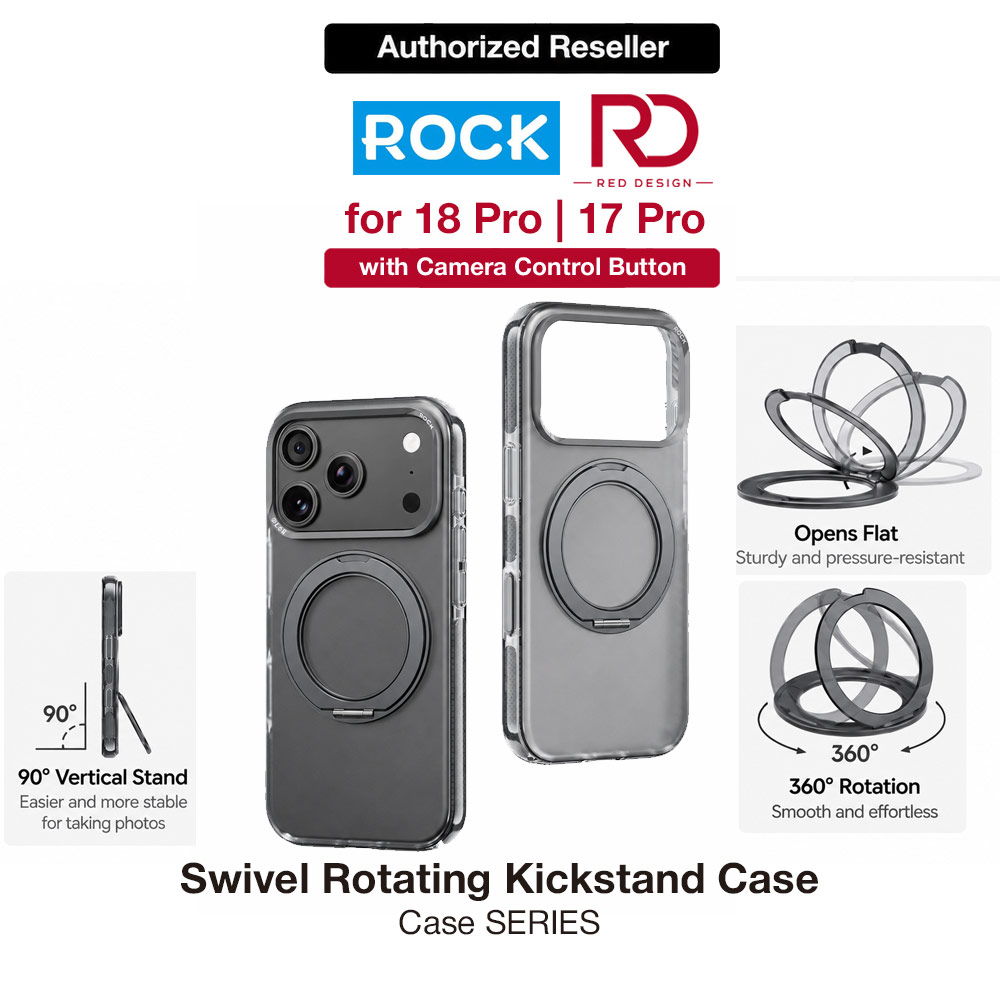 Picture of ROCK Guard Touch Rotating Series Magnetic Protection Case with Stand for iPhone 18 Pro 17 Pro (Matte Dark Grey) Apple iPhone 17 Pro 6.3- Apple iPhone 17 Pro 6.3 Cases, Apple iPhone 17 Pro 6.3 Covers, iPad Cases and a wide selection of Apple iPhone 17 Pro 6.3 Accessories in Malaysia, Sabah, Sarawak and Singapore 
