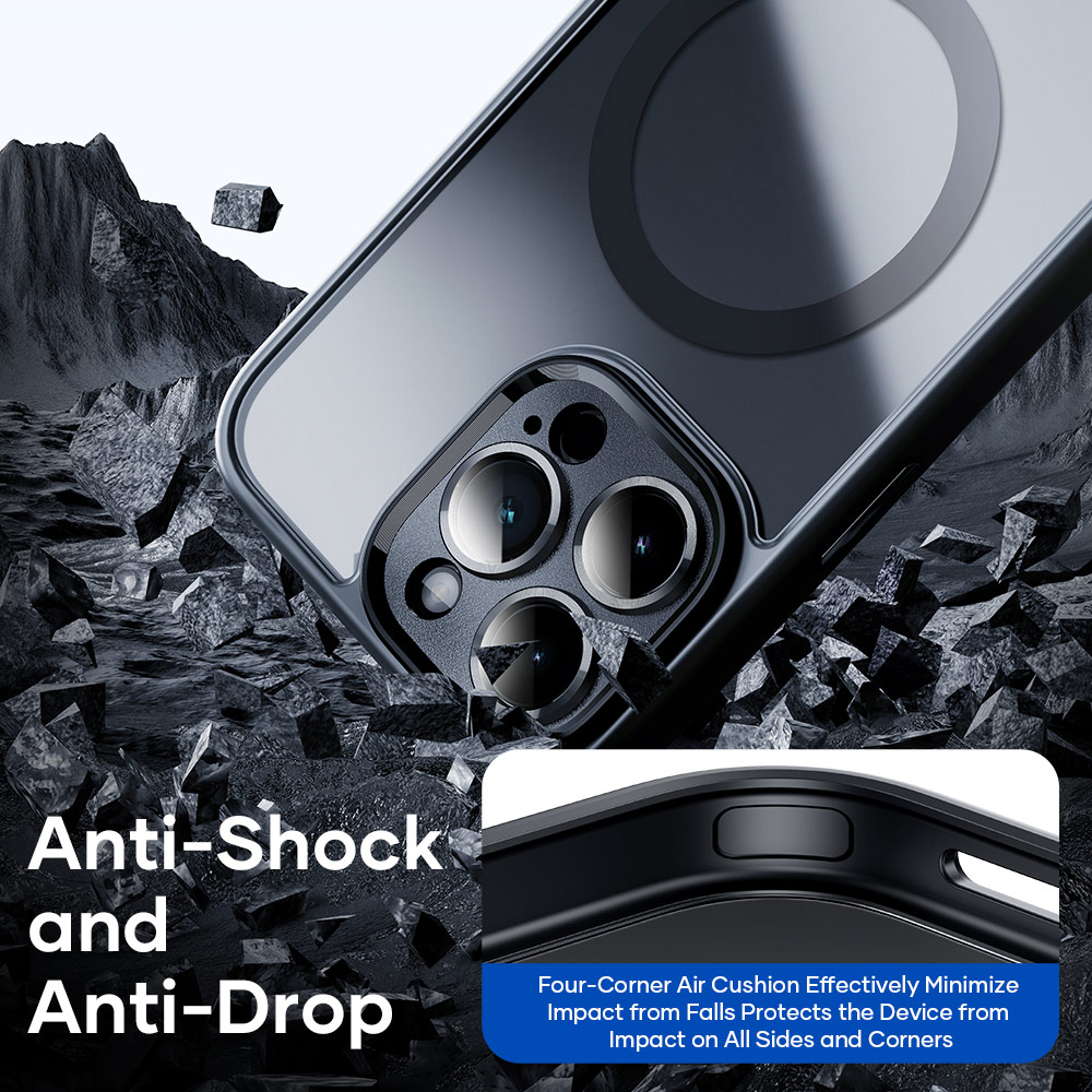 Picture of Apple iPhone 15 Pro Max 6.7 Case | Rock Guard Touch Lens Protection Anti Finger Print Drop Protection Magsafe Compatible Case for iPhone 15 Pro Max 6.7 (Matte Gray)