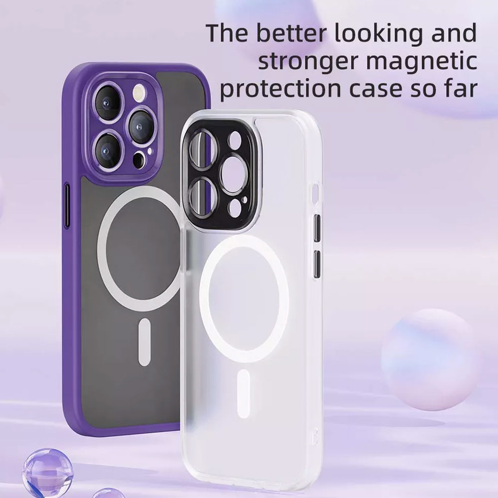Picture of Apple iPhone 14 6.1 Case | Rock Guard Touch Lens Protection Anti Finger Print Drop Protection Magsafe Compatible Case for iPhone 14 6.1 (Matte Black)