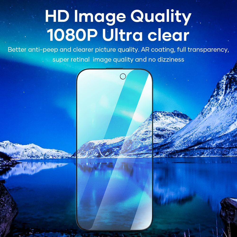 Picture of Apple iPhone 15 Plus 6.7  | Rock Anti Peep HD Full Coverage Tempered Glass for iPhone 15 Plus 6.7 (Privacy)