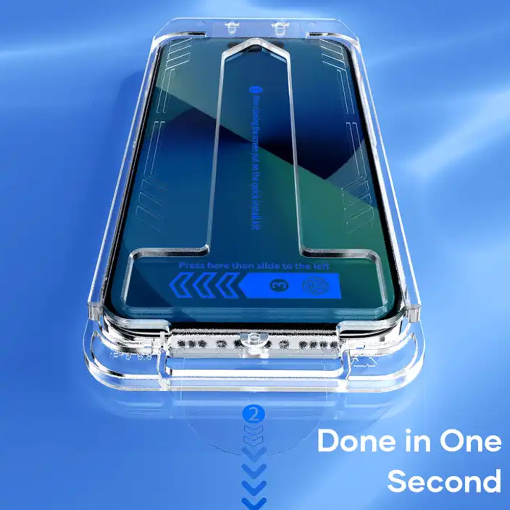 Picture of Apple iPhone 15 Pro Max 6.7  | Rock Anti Peep HD Full Coverage Tempered Glass with Installation Kit Helper for iPhone 15 Pro Max 6.7 (Privacy)