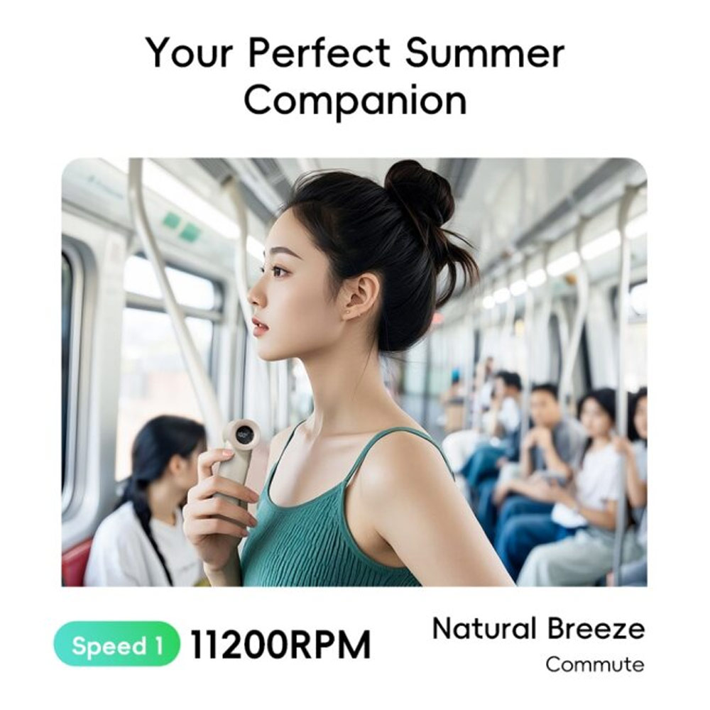 Picture of Rock 5 Ultra Speed Strong Wind Force Portable Mini Handheld Fan 3000mAh 17400RPM (Beige)