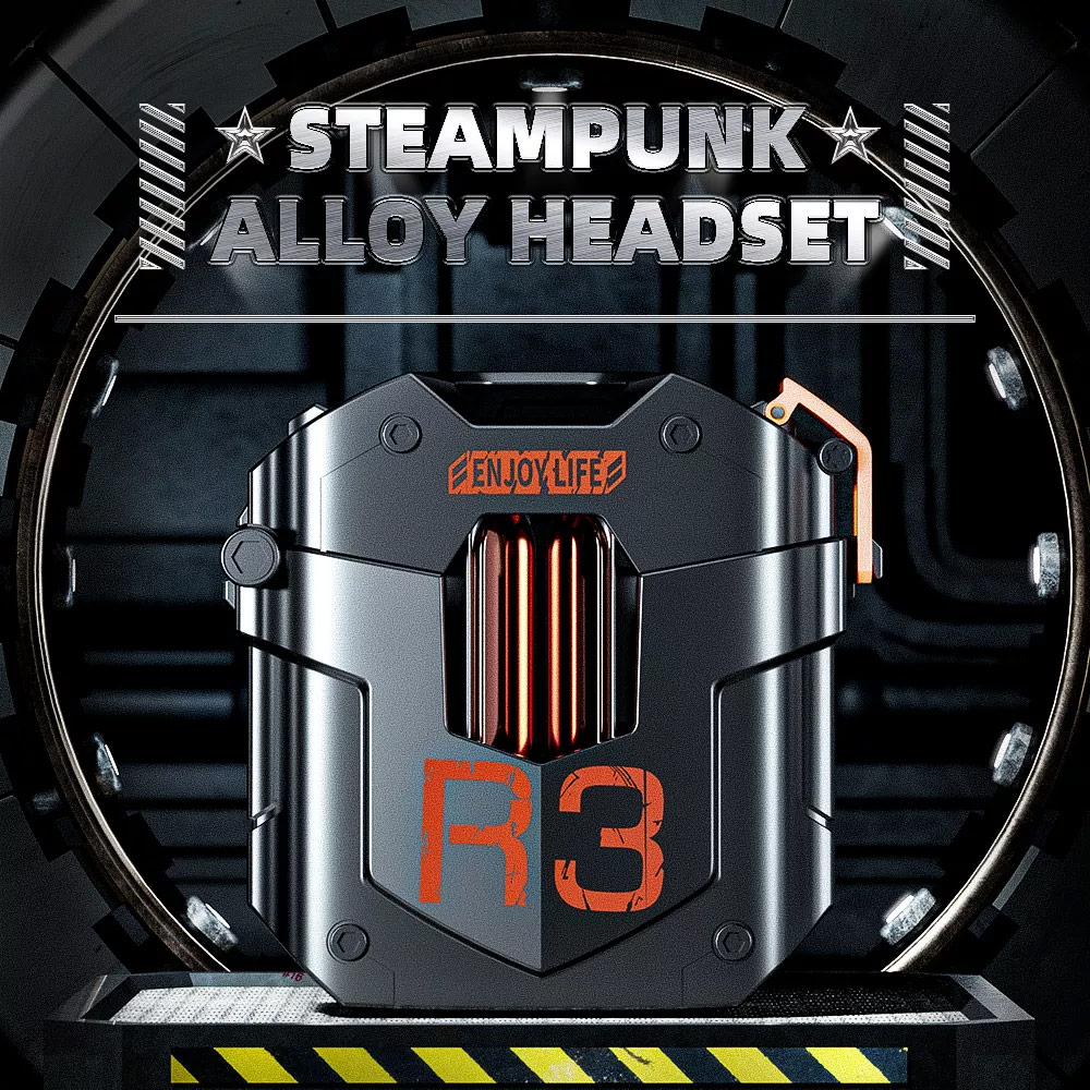 Picture of Rock R3 Steampunk Wireless TWS Bluetooth In Ear Earphone Music Call Noise Cancellation (Blue)