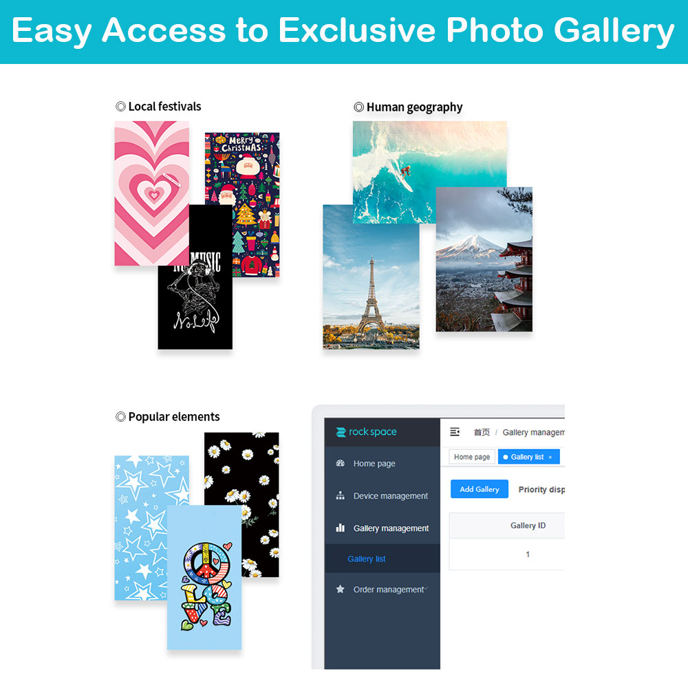 Picture of Rock Space DIY 自定 定制 设计 手机背膜 贴纸 DIY Customize High Quality Print Phone Skin Sticker for Multiple Phone Model with Multiple Photo Images Gallery or with Own Phone Text (New York City)