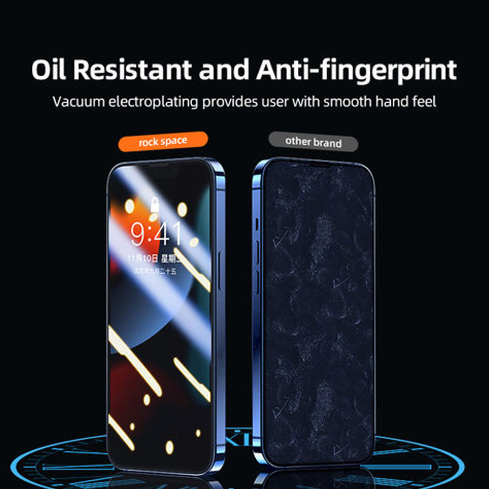 Picture of Apple iPhone 13 6.1  | Rock Space HD Full Coverage Tempered Glass with Dust Filter with Easy Installation Helper Tools for iPhone 14 13 Pro 6.1 (Crsytal Clear HD)