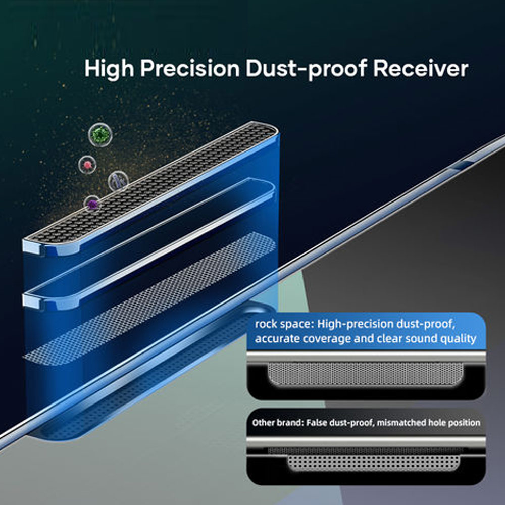 Picture of Apple iPhone 14 6.1 | Rock Space HD Full Coverage Tempered Glass with Dust Filter with Easy Installation Helper Tools for iPhone 14 iPhone 13 Pro 6.1 (Anti Blue Light)