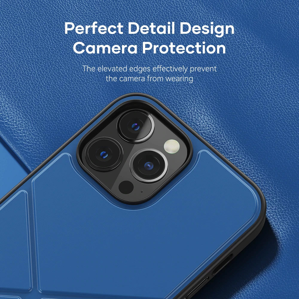 Picture of Apple iPhone 13 Pro 6.1 Case | Rock Magnetic Kickstand Horizontal Vertical Stand Drop Protection Case for iPhone 13 Pro 6.1 (Blue)