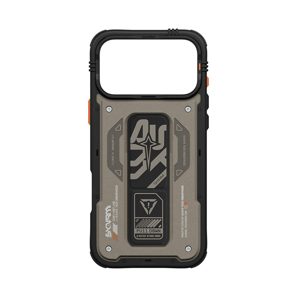 Picture of Apple iPhone 17 Pro Max 6.9 Case | Skinarma Aegis Magcharge Grip Stand Droop Protection Case for iPhone 17 Pro Max 6.9 (Grey)