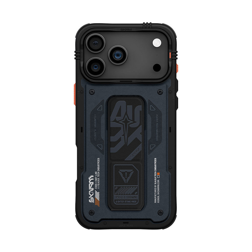 Picture of Apple iPhone 17 Pro Max 6.9 Case | Skinarma Aegis Magcharge Grip Stand Droop Protection Case for iPhone 17 Pro Max 6.9 (Navy)