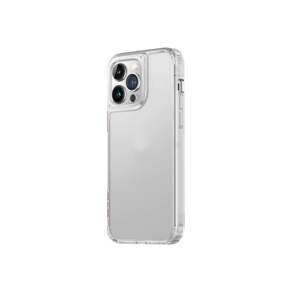 Picture of Apple iPhone 14 6.1 Case | Skinarma Saido AirGrooves Corners Series Drop Protection Case with DIY Decor Sticker for iPhone 14 6.1 (Clear)