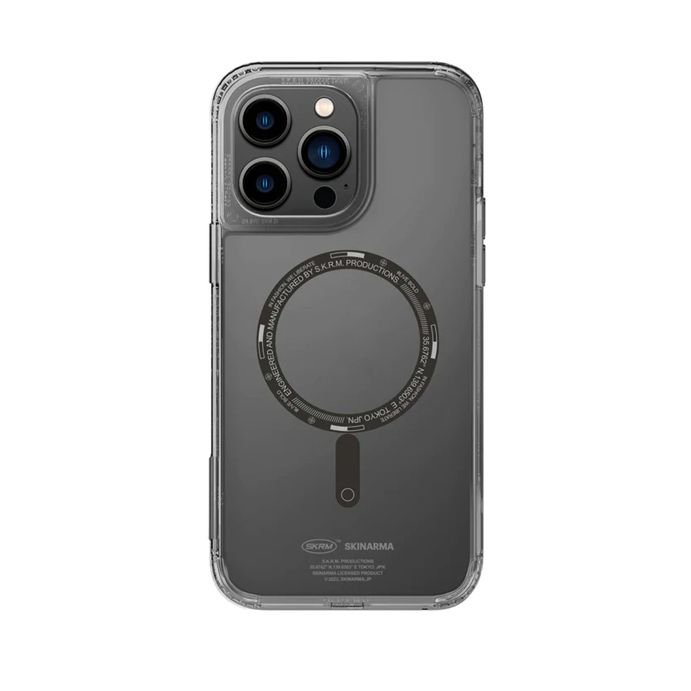 Picture of Apple iPhone 14 Pro Max 6.7 Case | Skinarma Saido MagCharge Series Drop Protection Case with Magsafe Magnetic Charging Compatible for iPhone 14 Pro Max 6.7 (Smoke)