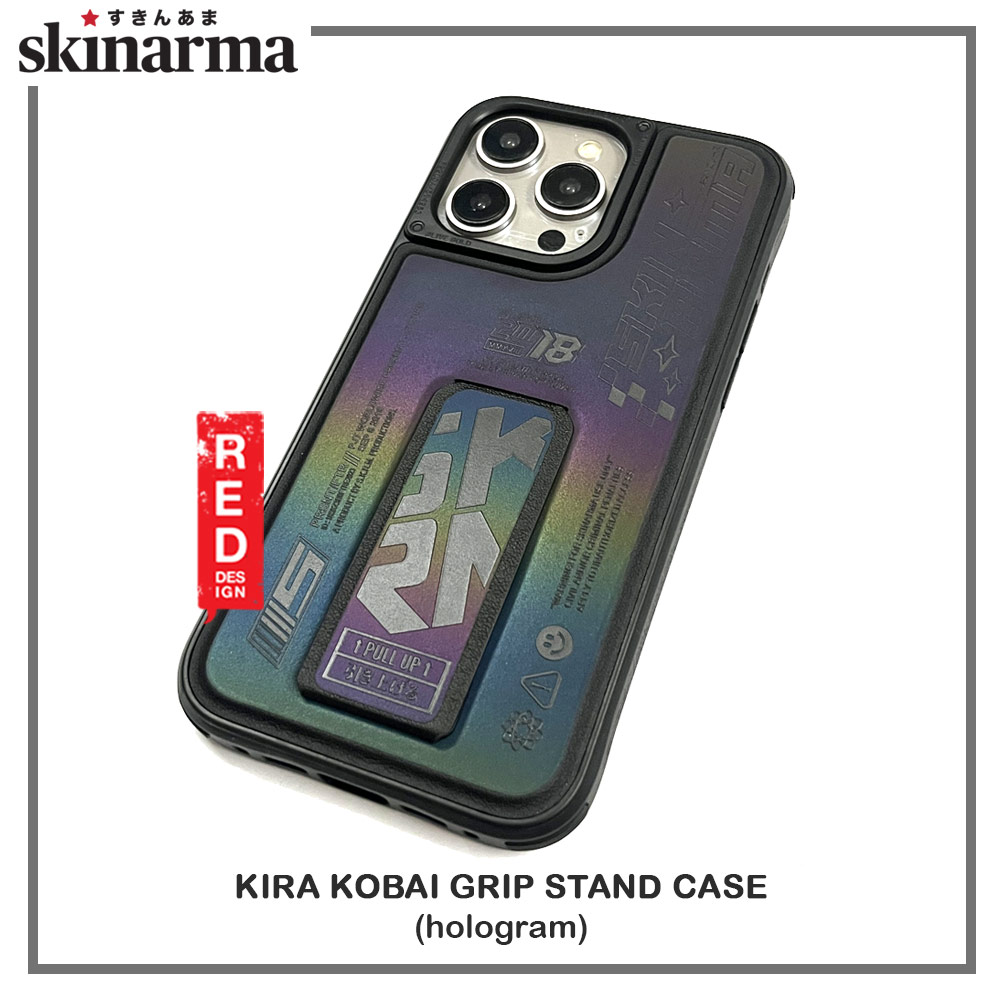 Picture of Apple iPhone 15 Pro 6.1 Case | Skinarma Magnetic Charge Kickstand Grip Stand Drop Protection Case for iPhone 15 Pro 6.1 (Kira Kobai Hologram)