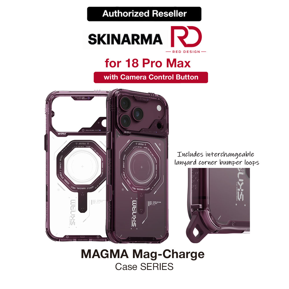 Picture of Skinarma MAGMA Magnetic Charge Drop Protection Case with Camera Control Button for iPhone 18 Pro Max 6.9 - Burgundy Apple iPhone 18 Pro Max- Apple iPhone 18 Pro Max Cases, Apple iPhone 18 Pro Max Covers, iPad Cases and a wide selection of Apple iPhone 18 Pro Max Accessories in Malaysia, Sabah, Sarawak and Singapore 