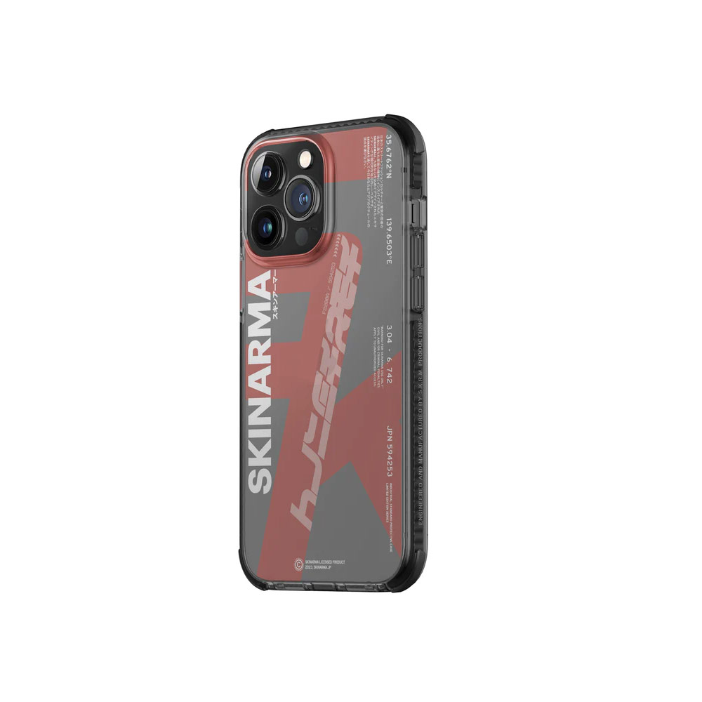 Picture of Apple iPhone 14 Pro 6.1 Case | Skinarma Raku Hybrid Waveline Impact Bumper with Enhanced 4 Corners Drop Protection Case for iPhone 14 Pro 6.1 (Orange)