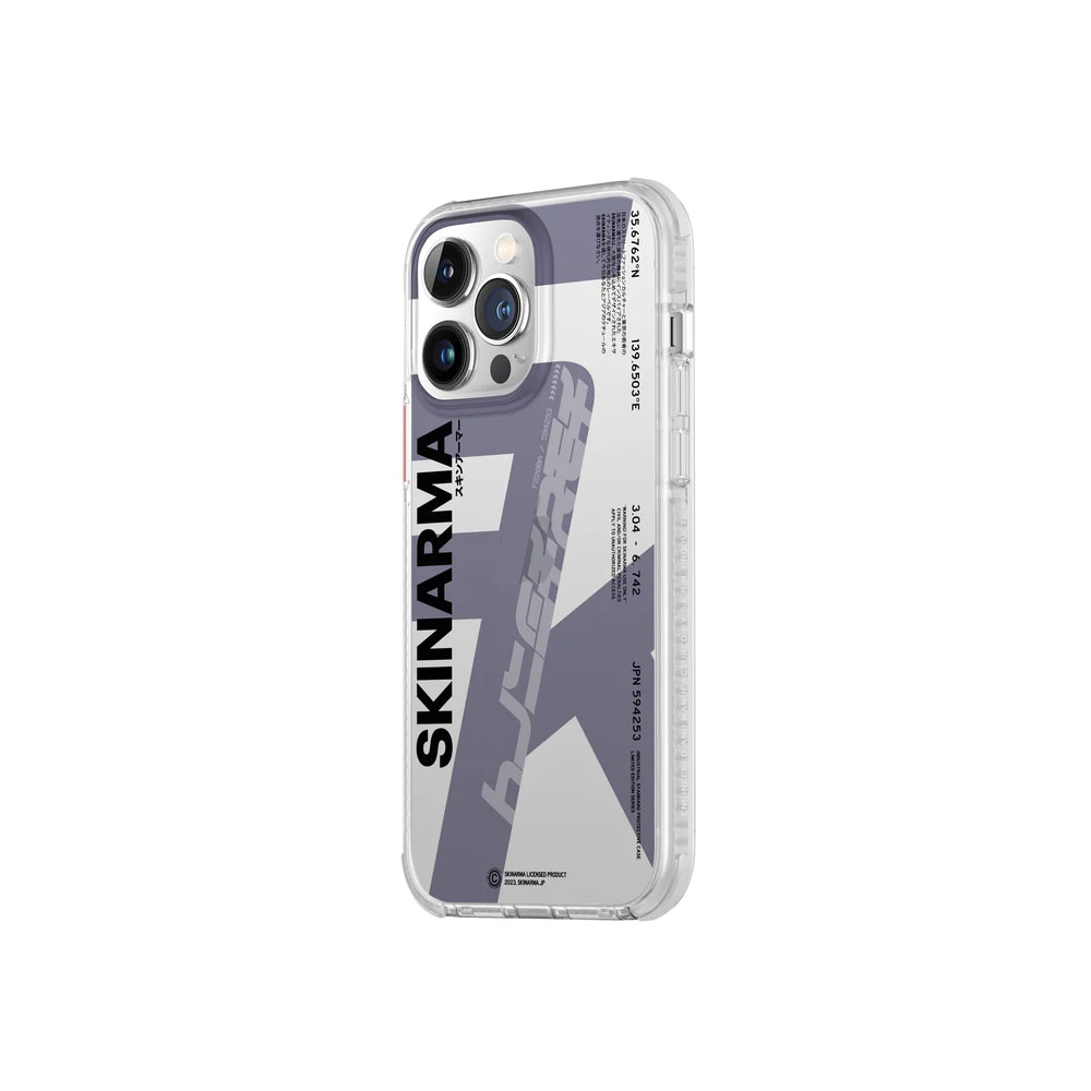 Picture of Apple iPhone 14 Pro Max 6.7 Case | Skinarma Raku Hybrid Waveline Impact Bumper with Enhanced 4 Corners Drop Protection Case for iPhone 14 Pro Max 6.7 (Purple)