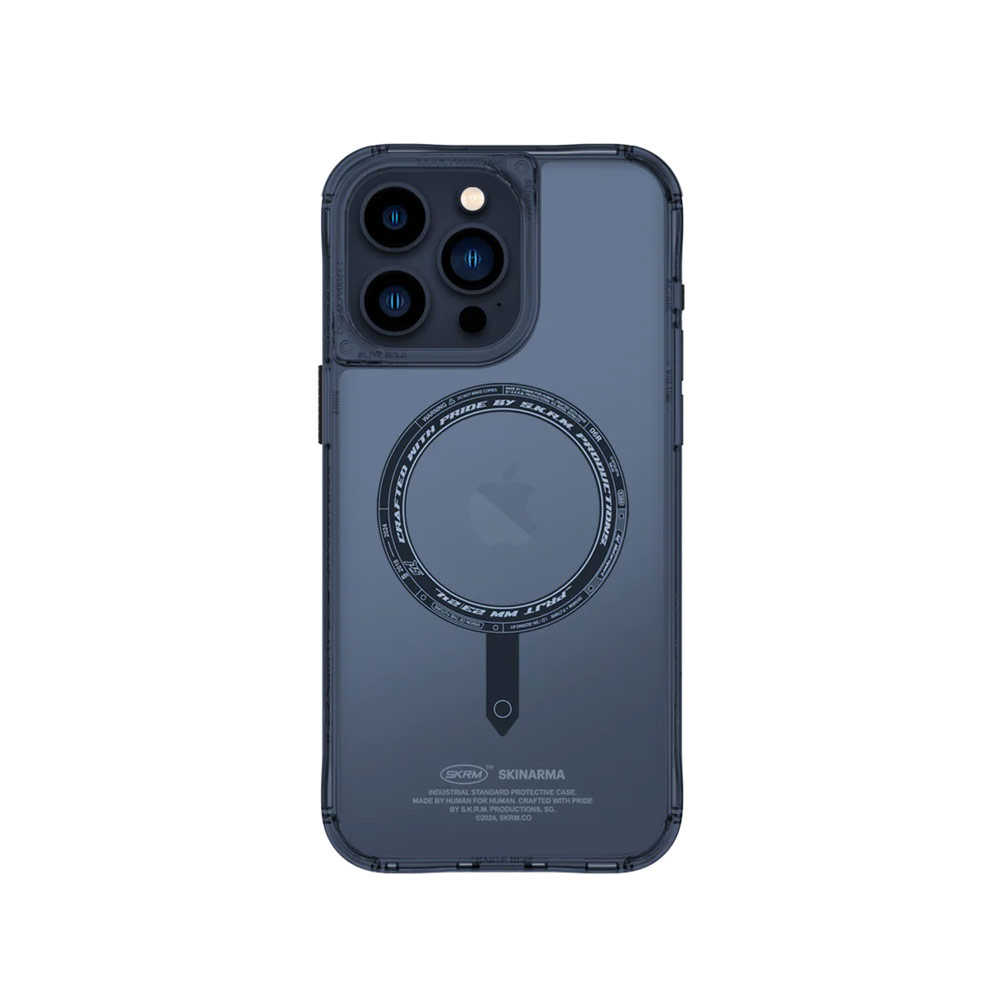 Picture of Apple iPhone 15 Pro Max 6.7 Case | Skinarma Saido Magsafe Series Drop Protection Case for iPhone 15 Pro Max 6.7 (Blue)