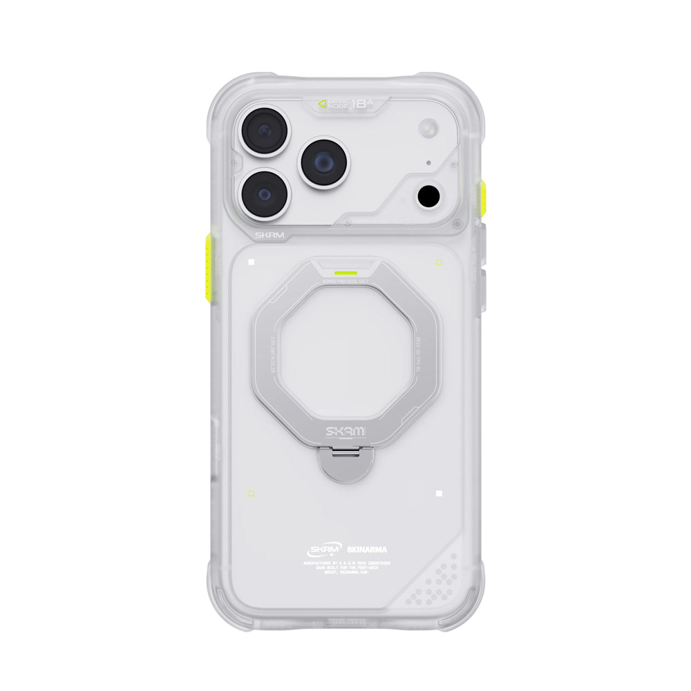 Picture of Apple iPhone 18 Pro Case | Skinarma Saturn Magnetic Charge 360° Rotatable Kickstand Drop Protection Case with Camera Control Button for iPhone 18 Pro 6.3 - Frost