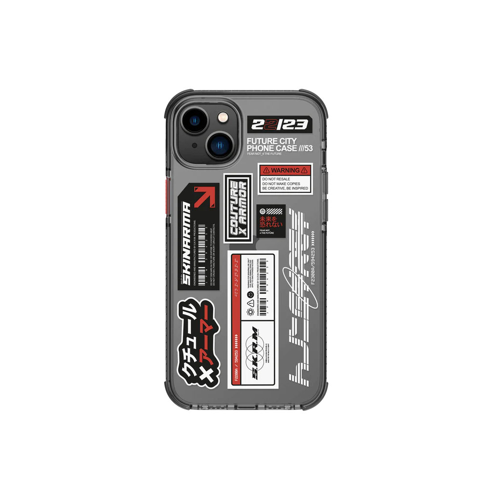 Picture of Apple iPhone 14 6.1 Case | Skinarma Taito Hybrid Waveline Impact Bumper with Enhanced 4 Corners Drop Protection Case for iPhone 14 6.1 (Smoke)