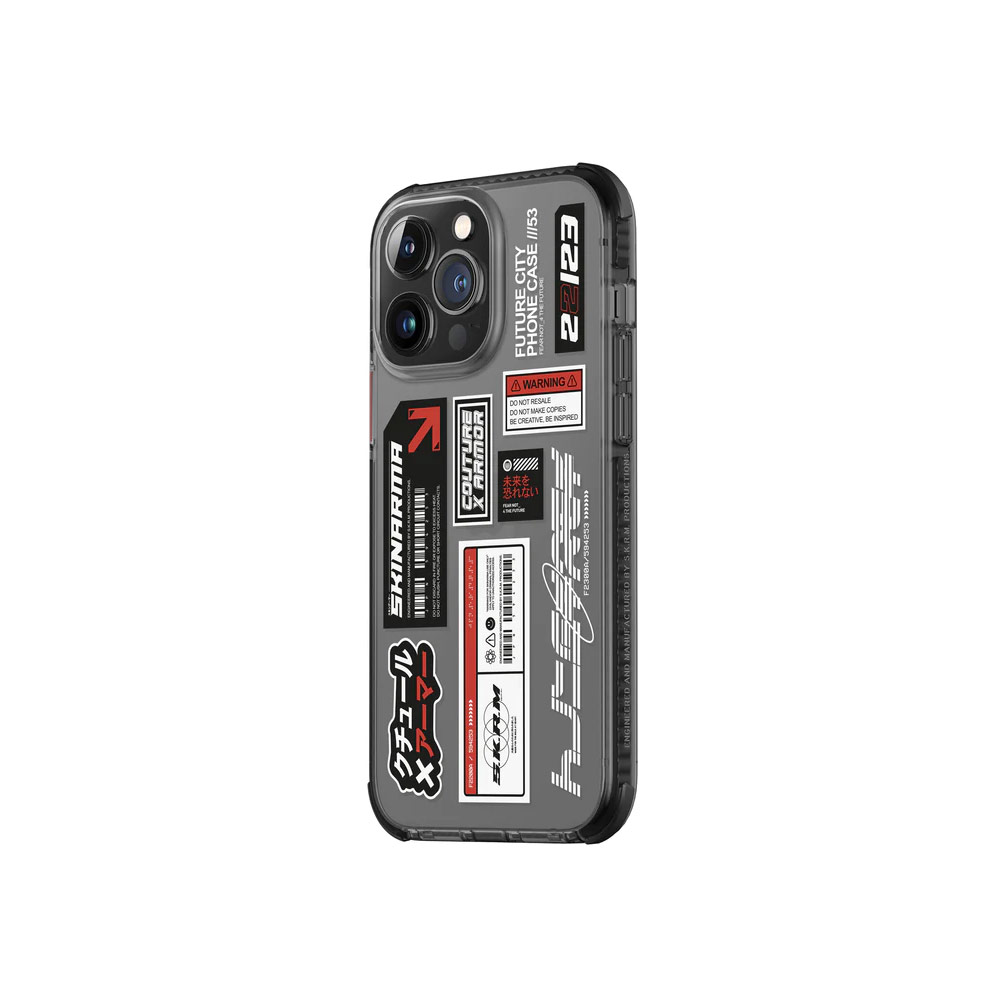 Picture of Apple iPhone 14 Pro Max 6.7 Case | Skinarma Taito Hybrid Waveline Impact Bumper with Enhanced 4 Corners Drop Protection Case for iPhone 14 Pro Max 6.7 (Smoke)