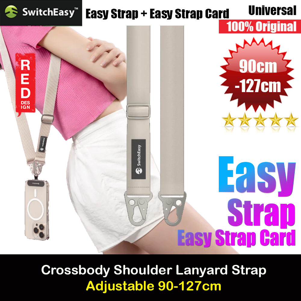 Picture of Switcheasy Easy Strap Crossbody Lanyard Shoulder Holder Card Link Adjustable Strap for any closed-bottom phone case (Coconut White) Red Design- Red Design Cases, Red Design Covers, iPad Cases and a wide selection of Red Design Accessories in Malaysia, Sabah, Sarawak and Singapore 