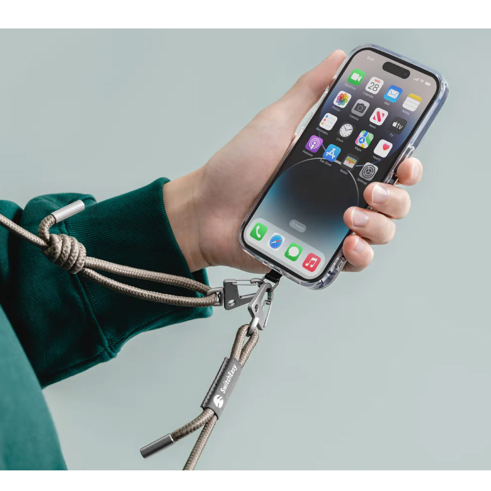 Picture of Switcheasy Easy Strap Crossbody Lanyard Shoulder Holder Card Link Adjustable Strap for any closed-bottom phone case (Black White)