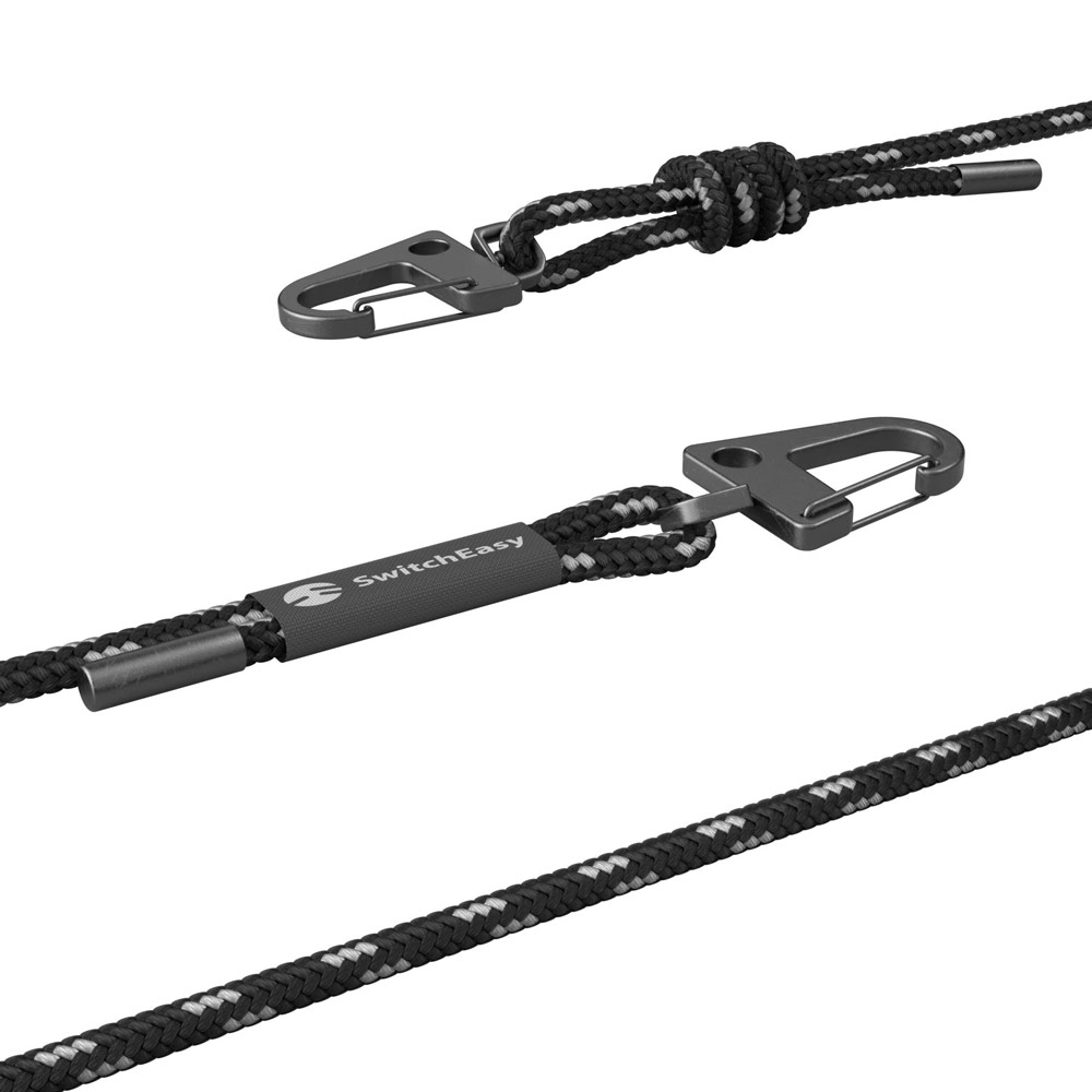Picture of Switcheasy Easy Strap Crossbody Lanyard Shoulder Holder Card Link Adjustable Strap for any closed-bottom phone case (Black White)