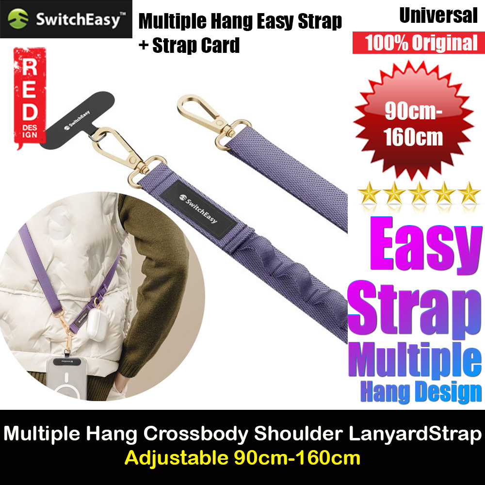 Picture of Switcheasy Easy Strap with Multiple Hang Design Crossbody Lanyard Shoulder Holder Card Link Adjustable Strap for any closed-bottom phone case (British Lavender Purple)