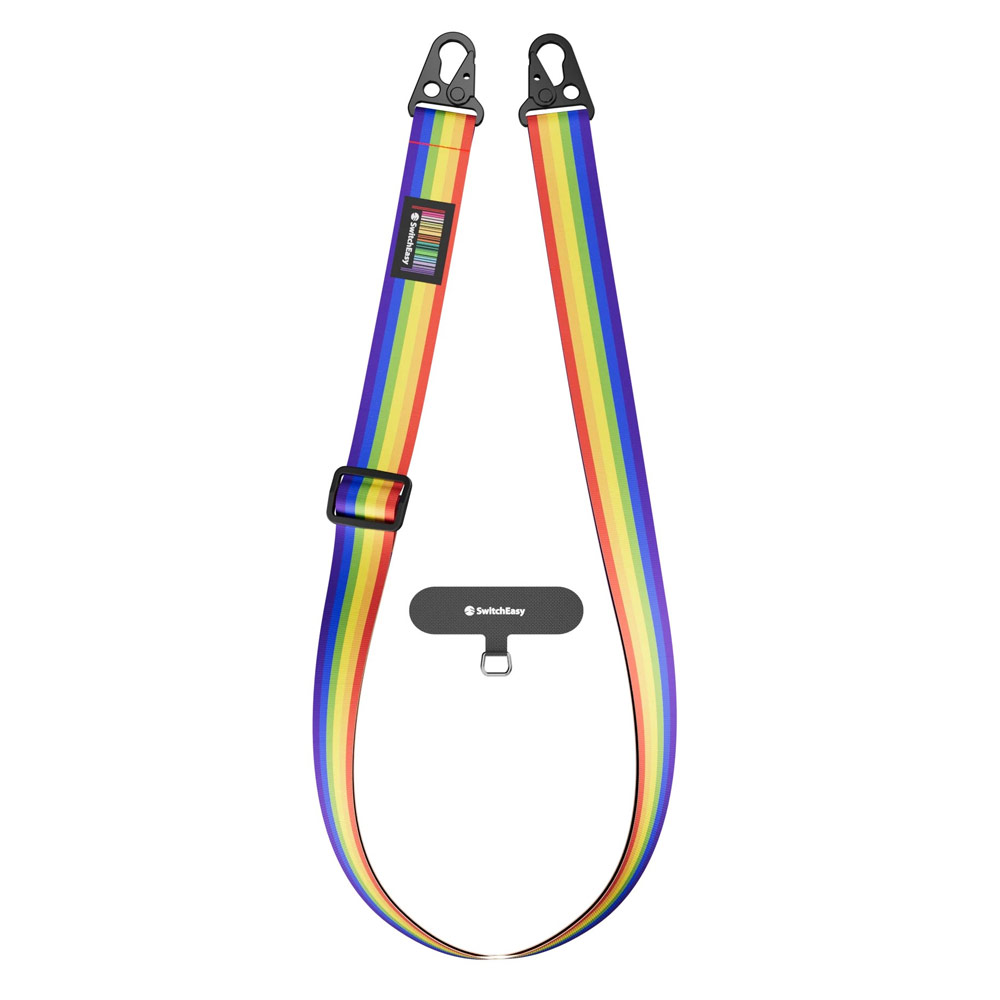 Picture of Switcheasy Easy Strap Silky Smooth Design Crossbody Lanyard Shoulder Holder Card Link Adjustable Strap 25mm for any closed-bottom phone case (Rainbow)