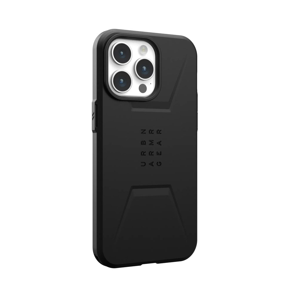 Picture of Apple iPhone 15 Pro 6.1 Case | UAG Civilian Magsafe Drop Proof Shock Absorbing Drop Protection Case Case for iPhone 15 Pro 6.1 (Black)