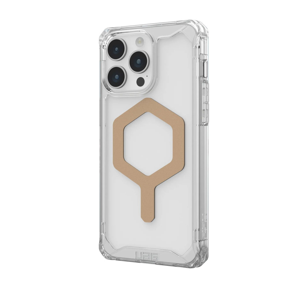 Picture of Apple iPhone 15 Pro 6.1 Case | UAG Plyo Magsafe Compatible Drop Proof Shock Impact Resistant Transparent Clear Case for iPhone 15 Pro 6.1 (Ice Gold)