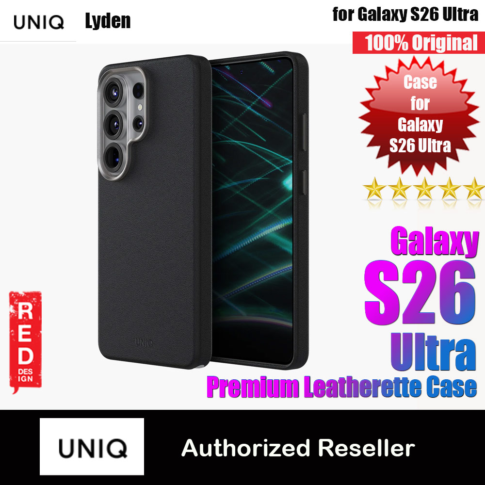 Picture of Uniq Lyden Vegan Leather MagClick Charging Case for Samsung Galaxy S26 Ultra (Dallas Black) Samsung Galaxy S26 Ultra- Samsung Galaxy S26 Ultra Cases, Samsung Galaxy S26 Ultra Covers, iPad Cases and a wide selection of Samsung Galaxy S26 Ultra Accessories in Malaysia, Sabah, Sarawak and Singapore 