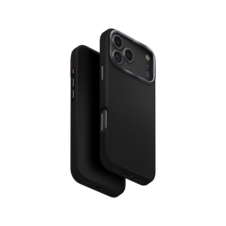 Picture of Apple iPhone 17 Pro 6.3 Case | Uniq Lyden Premium Leatherette Magclick Protection Case for iPhone 17 Pro 6.3 (Dallas Black)