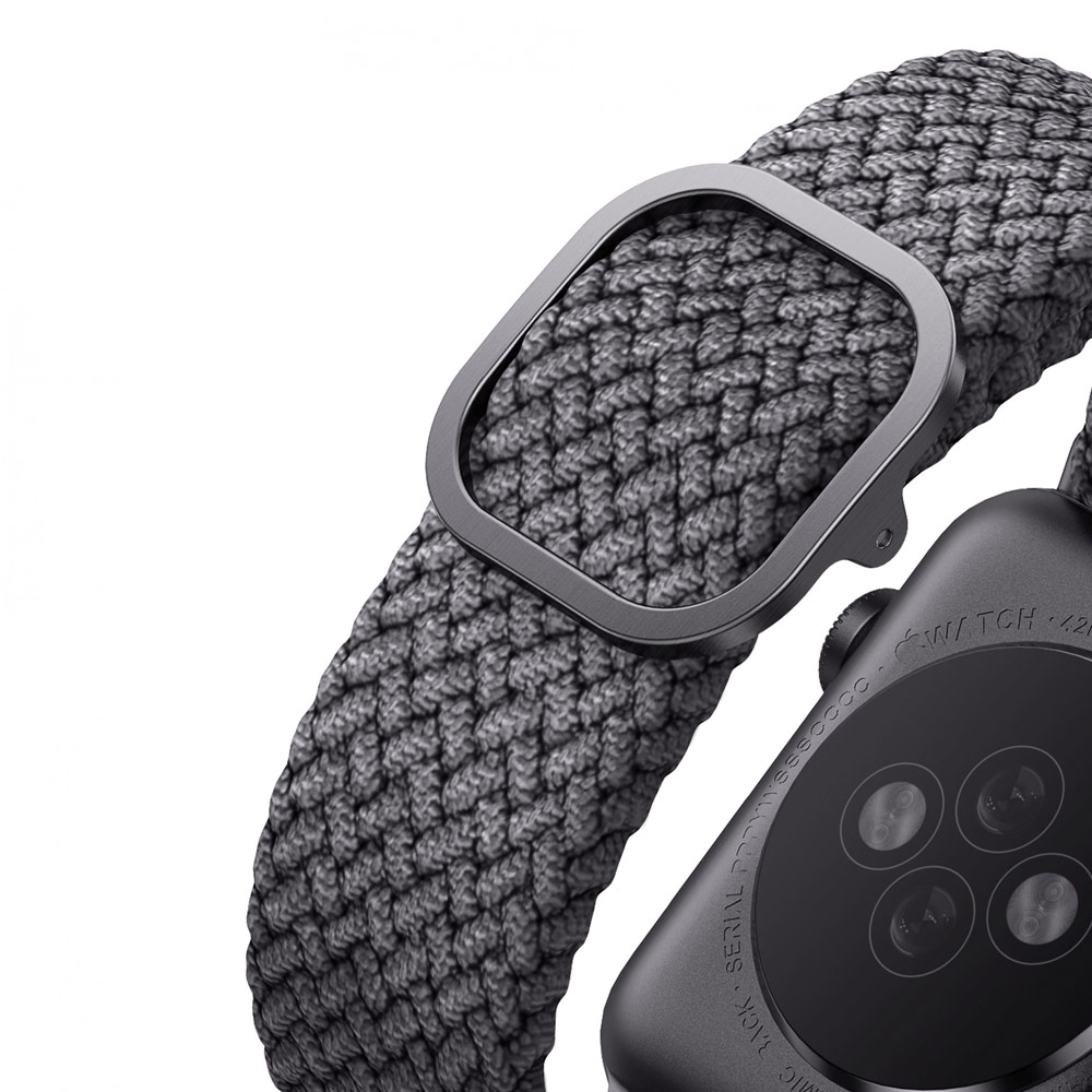 Picture of Apple Watch 44mm | Uniq Aspen Woven Soft Breathable Comfort Strap for Apple Watch 42mm 44mm Series 1 2 3 4 5 6 SE Nike (Grey)