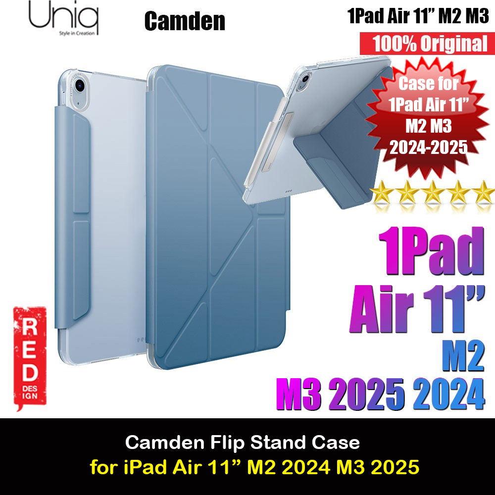 Picture of Apple iPad Air 11 M3 2025 Case | Uniq Camden Click Flip Cover Stand Case for iPad Air 11 M2 2024 M2 2025 (Blue)
