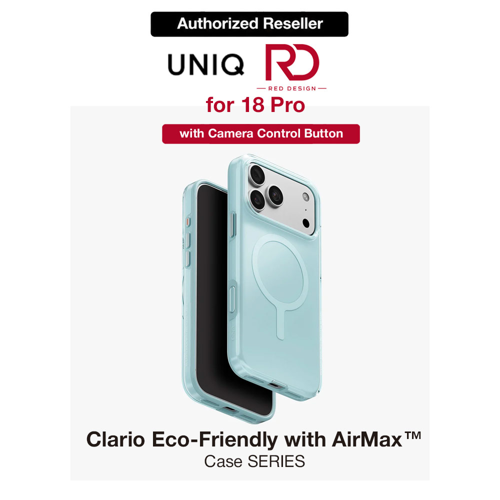Picture of Uniq Clario MagClick Eco-Friendly Drop Protection Case with Camera Control Button for iPhone 18 Pro 6.3 - Glacier Mint Apple iPhone 18 Pro- Apple iPhone 18 Pro Cases, Apple iPhone 18 Pro Covers, iPad Cases and a wide selection of Apple iPhone 18 Pro Accessories in Malaysia, Sabah, Sarawak and Singapore 