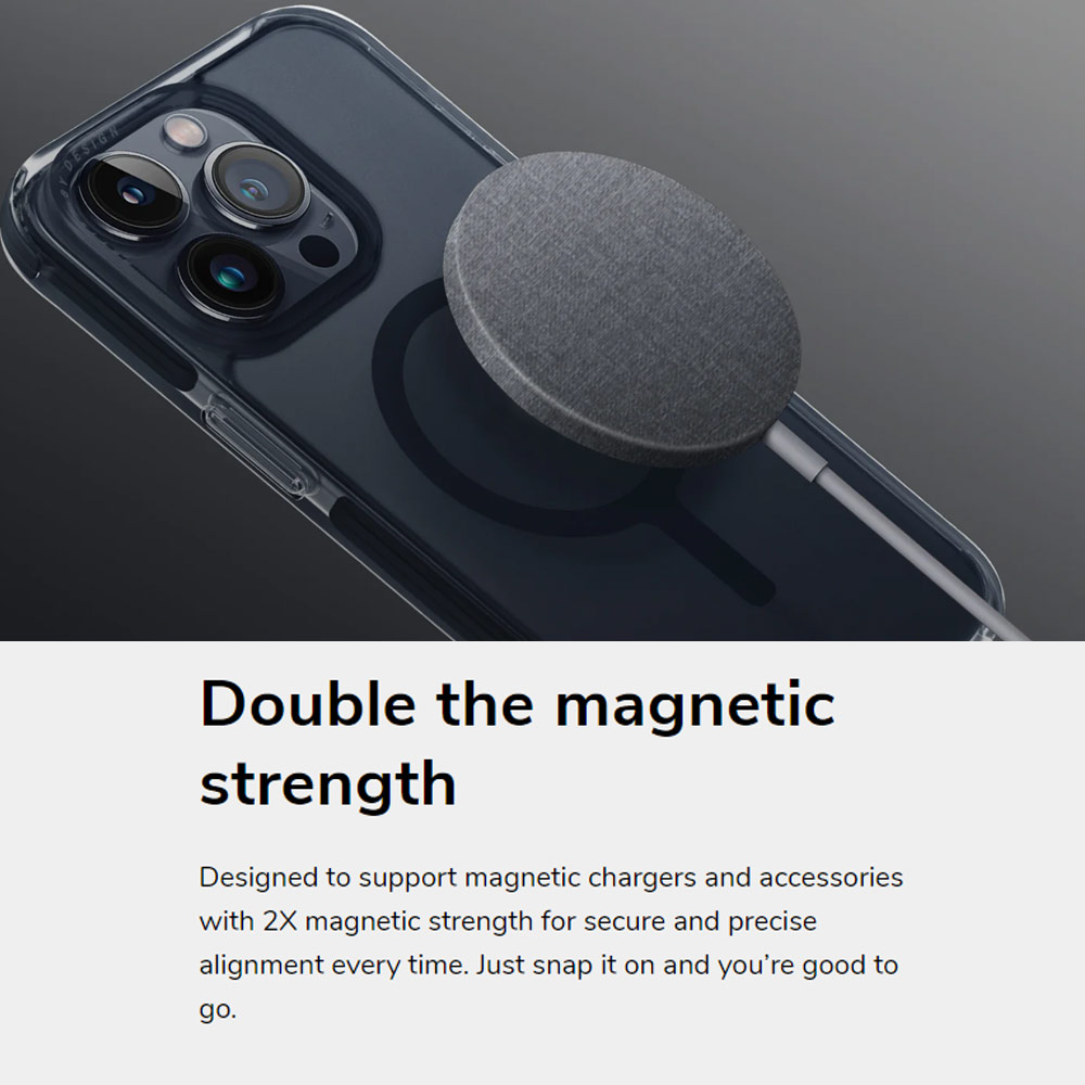 Picture of Apple iPhone 15 Pro Max 6.7 Case | Uniq Magclick Combat Hybrid Ultra Tough Drop Protection Magnetic Charge Compatible Case for iPhone 15 Pro Max 6.7 (Grey)