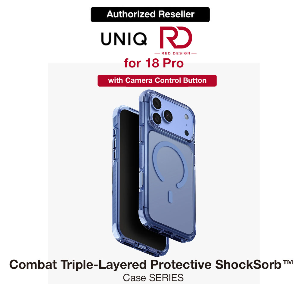 Picture of Uniq Combat Triple-Layered Protective MagClick Drop Protection Case with Camera Control Button for iPhone 18 Pro 6.3 - Polar Blue Apple iPhone 18 Pro- Apple iPhone 18 Pro Cases, Apple iPhone 18 Pro Covers, iPad Cases and a wide selection of Apple iPhone 18 Pro Accessories in Malaysia, Sabah, Sarawak and Singapore 