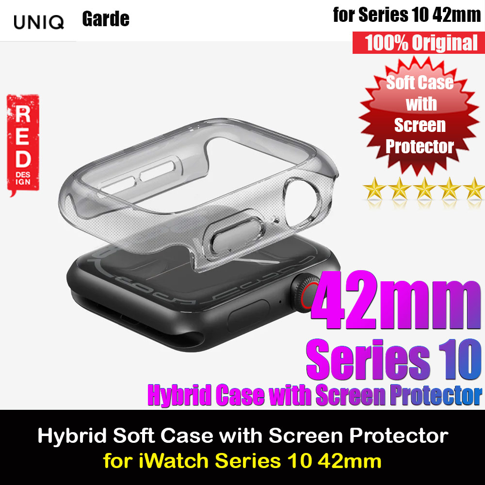 Picture of Apple Watch 10 42mm Case | Uniq Garde Series Case with High Sensitivity Touch Screen Protection for Apple Watch Series 10 42mm (Tint Black)